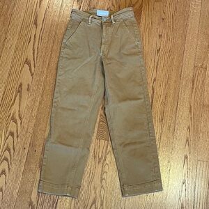 Everlane 00 straight leg cropped pant in camel